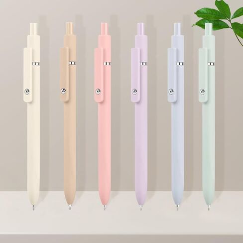 6pcs Retractable Gel Pens，Smooth Writing Black Ink Pens, cute 0.5mm Fine Point, Aesthetic Rolling Ball Gel Pens, Quick Dry for Nurse Journaling Note School Office in Saudi Arabia