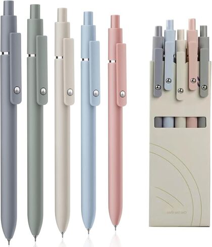 6pcs Retractable Gel Pens，Smooth Writing Black Ink Pens, cute 0.5mm Fine Point, Aesthetic Rolling Ball Gel Pens, Quick Dry for Nurse Journaling Note School Office in Saudi Arabia
