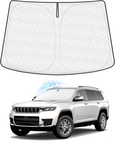 مظلة شمس للزجاج الأمامي من KUST لعام 2015-2024 ملحقات Jeep Renegade، مظلة نافذة ظل واقي من الشمس، كتل قابلة للطي، الأشعة فوق البنفسجية، تحافظ على برودة سيارتك in Kuwait
