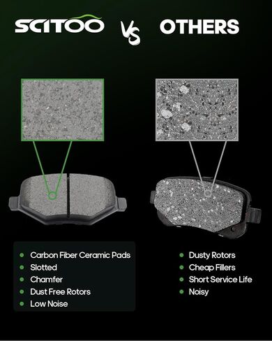 مجموعات وسادات الفرامل السيراميكية، مجموعة وسادات الفرامل SCITOO 8 قطع تناسب 07 لكاديلاك إسكاليد، 07 لسيارة تشيفي أفالانش، سيلفرادو، 1500، سوبربان، 1500، تاهو، 07 لسيارة جي إم سي سييرا، 1500، يوكون، يوكون XL، 1500 in Kuwait