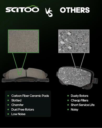 مجموعات وسادات الفرامل السيراميكية، مجموعة وسادات الفرامل SCITOO 8 قطع تناسب 07 لكاديلاك إسكاليد، 07 لسيارة تشيفي أفالانش، سيلفرادو، 1500، سوبربان، 1500، تاهو، 07 لسيارة جي إم سي سييرا، 1500، يوكون، يوكون XL، 1500 in Kuwait