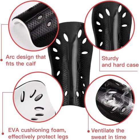 Kids Toddler Soccer Shin Guards 2 Pairs Soccer Shin Pads Lightweight & Breathable Protective Equipment for 3-5 Years Old Boys Girls Children Teenagers Football Games Reduce Injuries & Shocks in Kuwait