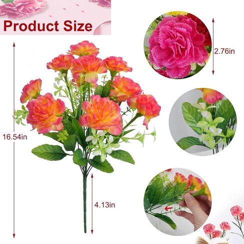 4 Bundles Artificial Flowers, 40 Heads Artificial Carnation Bouquets Silk Flowers Arrangements Cemetery Flowers for Grave Wedding Home Party Centerpiece Vase Autumn Decor in Saudi Arabia