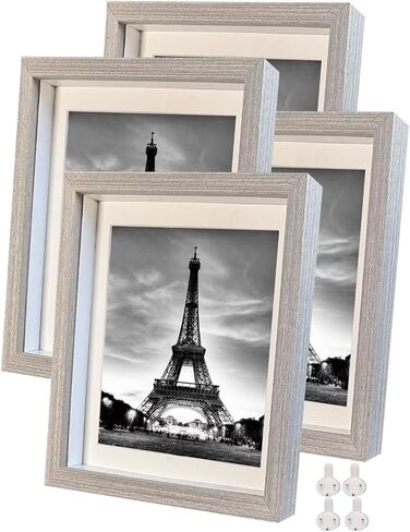 Wooden 4x6 Small Shadow Box Frame Black Picture Frames Glass Surfaces Internal Depth 0.6 inches for Wall Or Tabletop（4 Pack） in Kuwait
