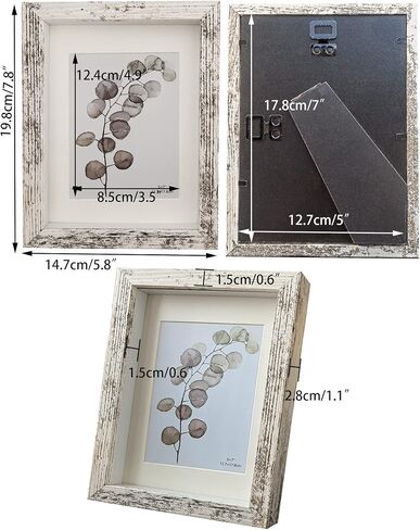 Wooden 4x6 Small Shadow Box Frame Black Picture Frames Glass Surfaces Internal Depth 0.6 inches for Wall Or Tabletop（4 Pack） in Kuwait