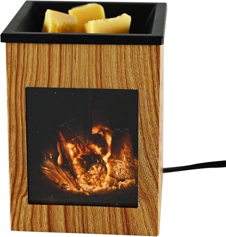 جهاز تسخين شمع الموقد المتوهج من هوم إكس، مذيب شمع كهربائي للشمع المعطر، موقد شمع الشمع بتصميم ريفي، مذيب روائح تارت الشمع، مثالي لعطر المنزل والديكور، خشب الفاكهة in Kuwait