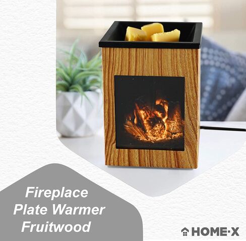 جهاز تسخين شمع الموقد المتوهج من هوم إكس، مذيب شمع كهربائي للشمع المعطر، موقد شمع الشمع بتصميم ريفي، مذيب روائح تارت الشمع، مثالي لعطر المنزل والديكور، خشب الفاكهة in Kuwait