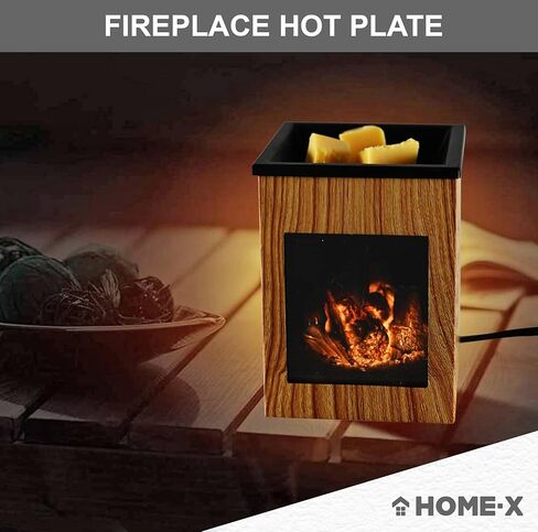 جهاز تسخين شمع الموقد المتوهج من هوم إكس، مذيب شمع كهربائي للشمع المعطر، موقد شمع الشمع بتصميم ريفي، مذيب روائح تارت الشمع، مثالي لعطر المنزل والديكور، خشب الفاكهة in Kuwait