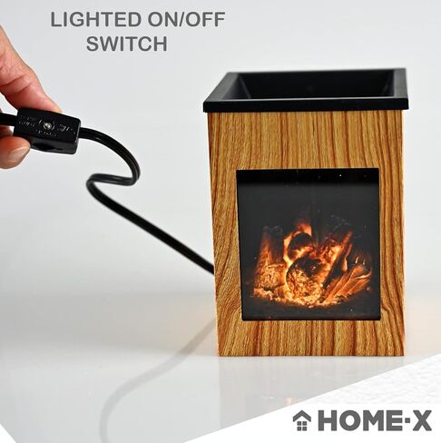 جهاز تسخين شمع الموقد المتوهج من هوم إكس، مذيب شمع كهربائي للشمع المعطر، موقد شمع الشمع بتصميم ريفي، مذيب روائح تارت الشمع، مثالي لعطر المنزل والديكور، خشب الفاكهة in Kuwait