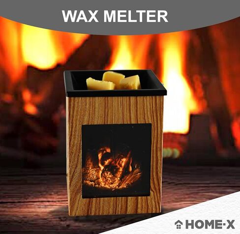 جهاز تسخين شمع الموقد المتوهج من هوم إكس، مذيب شمع كهربائي للشمع المعطر، موقد شمع الشمع بتصميم ريفي، مذيب روائح تارت الشمع، مثالي لعطر المنزل والديكور، خشب الفاكهة in Kuwait
