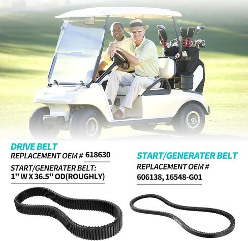 حزام محرك قابض عربة الجولف 10L0L وحزام مولد المبتدئين يناسب EZGO TXT RXV 2010-UP مع محرك W/Kawasaki، OEM # 618630، 606138، 16548G1 in Saudi Arabia