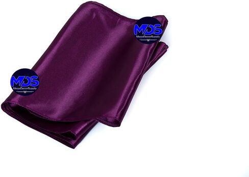 MDS Pack of 10 Satin Table Runners 12 x 108 Inch Long Wedding sateen Bright Silk Smooth Table Runner for Wedding Reception Birthday Graduation Party Event Banquet Spring Decoration - Eggplant in Kuwait