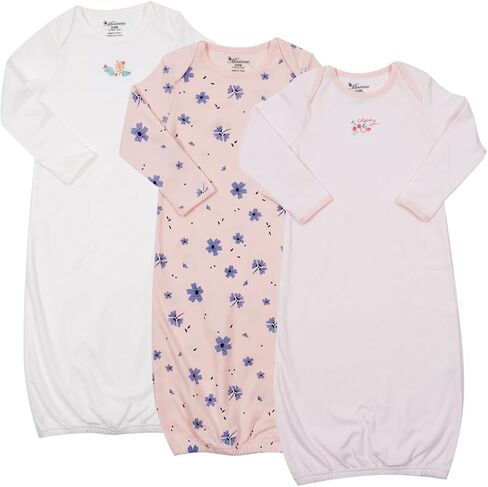 Newborn Unisex Baby Boys Girls Cartoon Sleeper Gown Long Sleeve Nightgown Sleepsuits with Hats, 0-3/0-6 Months in Saudi Arabia