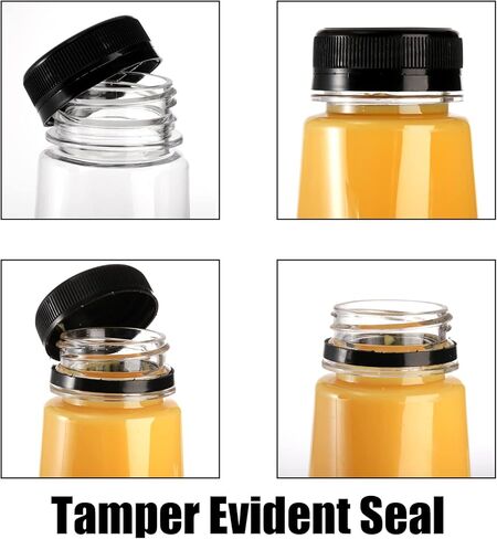 Elsjoy 24 عبوة من الزجاجات البلاستيكية سعة 10 أونصة مع أغطية، زجاجات قارورة بلاستيكية صغيرة قابلة لإعادة الاستخدام، زجاجات مسطحة مستديرة، زجاجات عصير صغيرة، حاوية مشروبات للاستعمال مرة واحدة للعصير والكحول ومقاومة للتسرب in Kuwait