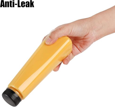 Elsjoy 24 عبوة من الزجاجات البلاستيكية سعة 10 أونصة مع أغطية، زجاجات قارورة بلاستيكية صغيرة قابلة لإعادة الاستخدام، زجاجات مسطحة مستديرة، زجاجات عصير صغيرة، حاوية مشروبات للاستعمال مرة واحدة للعصير والكحول ومقاومة للتسرب in Kuwait