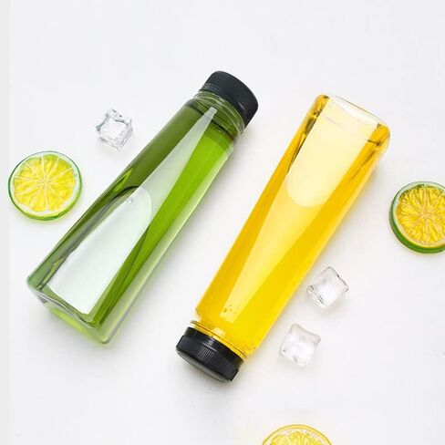 Elsjoy 24 عبوة من الزجاجات البلاستيكية سعة 10 أونصة مع أغطية، زجاجات قارورة بلاستيكية صغيرة قابلة لإعادة الاستخدام، زجاجات مسطحة مستديرة، زجاجات عصير صغيرة، حاوية مشروبات للاستعمال مرة واحدة للعصير والكحول ومقاومة للتسرب in Kuwait