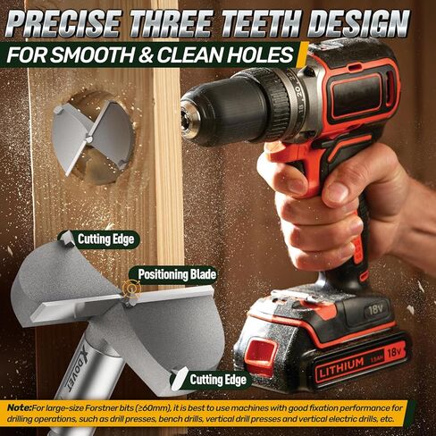 XDOVET Forstner Bit Set Carbide Forstner Bits 19/35/41/45/51/60/70mm Woodworking Cutting Tool for Plywood Plastic Wood in Kuwait