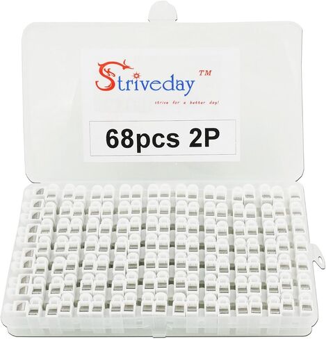 Striveday™68pcs 2p Spring Connector no Welding Screws Quick Connector Cable clamp Terminal Block 2 Way in Saudi Arabia