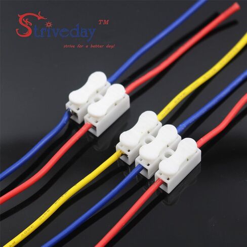 Striveday™68pcs 2p Spring Connector no Welding Screws Quick Connector Cable clamp Terminal Block 2 Way in Saudi Arabia