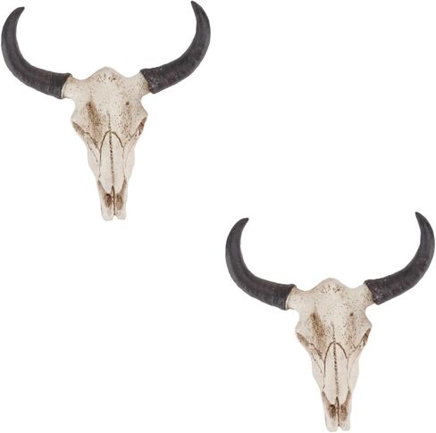HOMSFOU 2pcs Art Crafts Cow Steer Wall Hanging Faux Steer Head Decor Rustic Decor Hand Decor Cow Skull Wall Mounted Cow Skull Bathroom Wall Decor Bull 3d Crawl Mask in Saudi Arabia