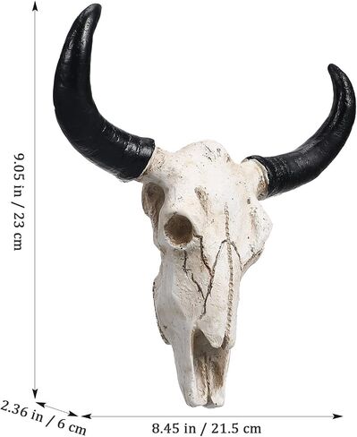 HOMSFOU 2pcs Art Crafts Cow Steer Wall Hanging Faux Steer Head Decor Rustic Decor Hand Decor Cow Skull Wall Mounted Cow Skull Bathroom Wall Decor Bull 3d Crawl Mask in Saudi Arabia