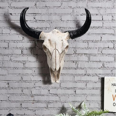 HOMSFOU 2pcs Art Crafts Cow Steer Wall Hanging Faux Steer Head Decor Rustic Decor Hand Decor Cow Skull Wall Mounted Cow Skull Bathroom Wall Decor Bull 3d Crawl Mask in Saudi Arabia