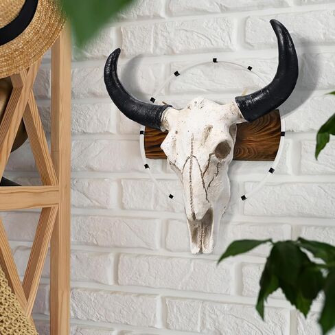 HOMSFOU 2pcs Art Crafts Cow Steer Wall Hanging Faux Steer Head Decor Rustic Decor Hand Decor Cow Skull Wall Mounted Cow Skull Bathroom Wall Decor Bull 3d Crawl Mask in Saudi Arabia