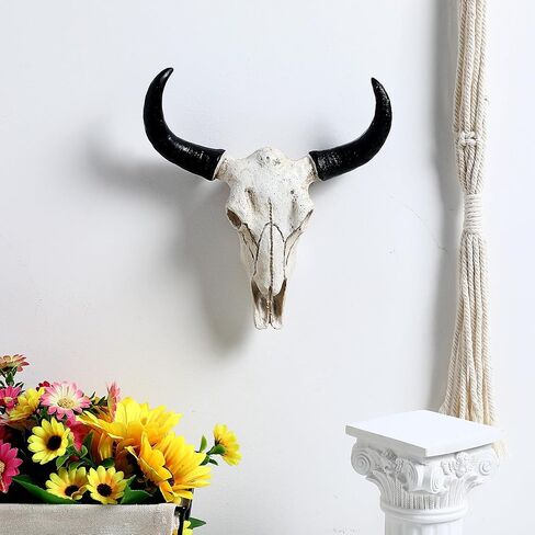 HOMSFOU 2pcs Art Crafts Cow Steer Wall Hanging Faux Steer Head Decor Rustic Decor Hand Decor Cow Skull Wall Mounted Cow Skull Bathroom Wall Decor Bull 3d Crawl Mask in Saudi Arabia