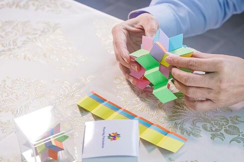 weaving polyhedron Polyhedra Geometric Solids 3D Paper Model DIY Model No.3: Excavated Dodecahedron Origami Puzzle Geometric Patterns Paper Craft, Includes one Set of Materials as a Bonus in Saudi Arabia