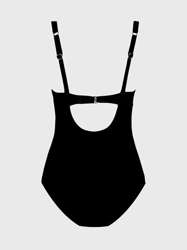 CUPSHE Women's One Piece Swimsuit Tummy Control Bathing Suit V Neck Ruched Back Hook Cutout Adjustable Straps in Saudi Arabia