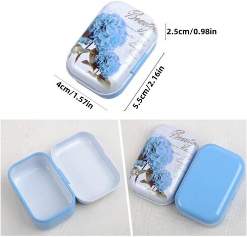 8 قطع صغيرة من القصدير على شكل زهرة، منظم مجوهرات، صندوق تخزين، صناديق تزيين، علب معدنية صغيرة مع أغطية مفصلية، حاويات صندوقية محمولة هدية للأم (زهرة 03) in Kuwait