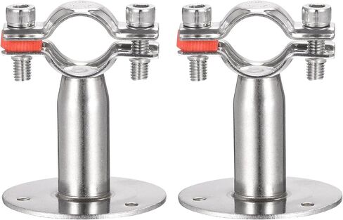 uxcell Wall Mount Ceiling Mount Pipe Support, 304 Stainless Steel Adjustable Pipe Strap Clamp for 25-28mm Pipe 2pcs in Saudi Arabia
