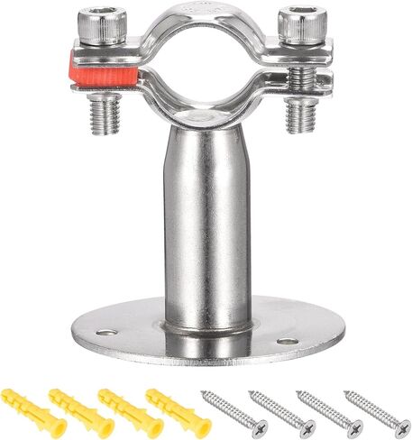 uxcell Wall Mount Ceiling Mount Pipe Support, 304 Stainless Steel Adjustable Pipe Strap Clamp for 25-28mm Pipe 2pcs in Saudi Arabia