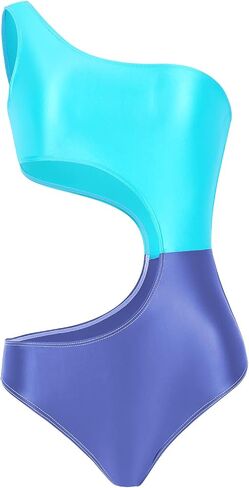 AMORESY Sterope Series New Asymmetrical one-Shoulder Waist Hollowed Spandex one-Piece Swimsuit Slimming Resort Swimsuit(076) in Saudi Arabia
