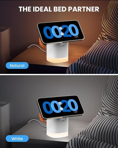 JoyGeek 3-in-1 Charger Stand for Magsafe: Foldable Wireless Charging Station with 4 RGB Night Lights - Magnetic Charger Dock for iPhone 15/14/13/12 Pro/Max/Plus, AirPods, Apple Watch 2-9/Ultra in Saudi Arabia