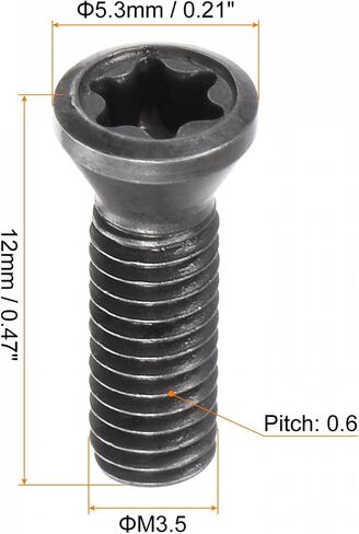 uxcell M3.5x10-D5.3 Torx Set Screws, Carbon Steel, for Replaces Carbide Insert CNC Lathe Turning Tool Holder, 5Pcs in Saudi Arabia