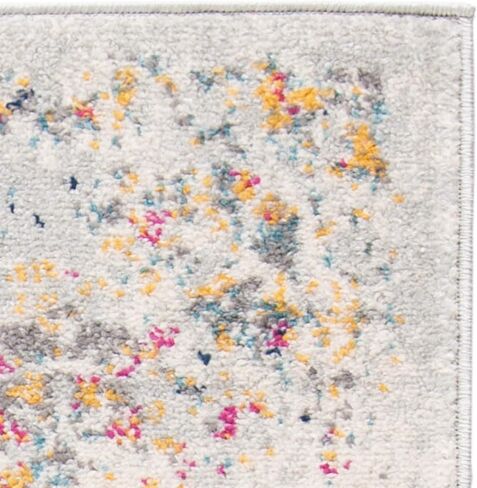 سجادة SAFAVIEH Madison Collection - 3' x 5'، رمادي وذهبي، تصميم مزخرف بميدالية الأزهار، لا يتساقط ويسهل العناية به، مثالي للمناطق ذات حركة المرور العالية في المدخل، وغرفة المعيشة، وغرفة النوم (MAD611F) in Saudi Arabia