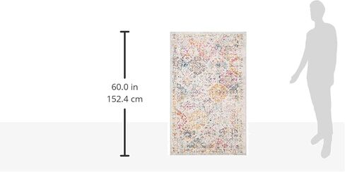 سجادة SAFAVIEH Madison Collection - 3' x 5'، رمادي وذهبي، تصميم مزخرف بميدالية الأزهار، لا يتساقط ويسهل العناية به، مثالي للمناطق ذات حركة المرور العالية في المدخل، وغرفة المعيشة، وغرفة النوم (MAD611F) in Saudi Arabia