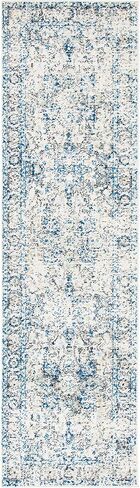 SAFAVIEH Madison Collection Runner Rug - 2'3" x 10', Grey & Ivory, Snowflake Medallion Distressed Design, Non-Shedding & Easy Care, Ideal for High Traffic Areas in Living Room, Bedroom (MAD603F) in Saudi Arabia