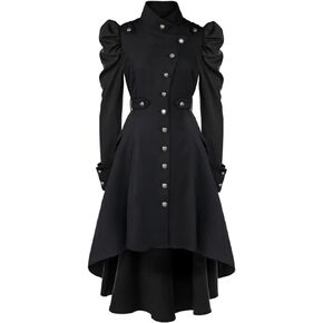 lifpoivake Women's Medieval Tuxedo Gothic Coat Trench Coat Performance Costume Halloween Costume