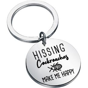 CENWA Hissing Cockroach Keychain Hissing Cockroach Make Me Happy Keychain Cockroach Lover Gift