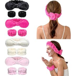 Anti-Slip Wristbands and Headband Set - Face Washing Accessories for Women | Spa Gift Set