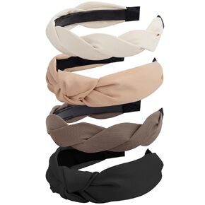 Women's Knotted Fashion Headbands - Wide Fabric Head Bands with Neutral Colors for Thick and Thin Hair Accessories