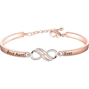 BEKECH Auntie Jewelry from Niece Nephew Best Aunt Ever Infinity Bracelet Great Aunt Birthday Gift New Aunt Gift