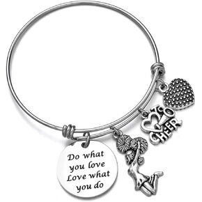 ODLADM School Team Cheerleaing Cheerleader Inspiration Bracelet Birthday Gifts Jewelry for Her