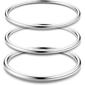 سوار مطلي بالذهب عيار 14 قيراط من Florideco مصنوع من الفولاذ المقاوم للصدأ لامع وقابل للتكديس، سوار دائري رفيع للنساء، سوار بيضاوي صلب مصقول in Kuwait