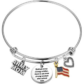 Military Mom Bracelet Jewelry Behind Every Strong Soldier There Is an Even Strong Woman Who Raised Him Bracelet Gifts for Women