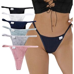 SEXY 6 PACKS SET BREATHABLE UNDERWEAR G-STRINGS COTTON THONGS FOR WOMEN COTTON PANTIES STRETCH HIGH WAIST S-XL in Saudi Arabia