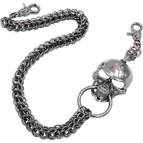 Heavy duty Monster Big Skull Wallet chain Extreme Beast Cuff Biker Trucker Key chain