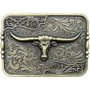 Cowboy Western Belt Buckles Longhorn Bull Buckles